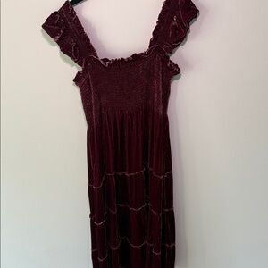 Hill House Burgundy Velvet Midi Dress